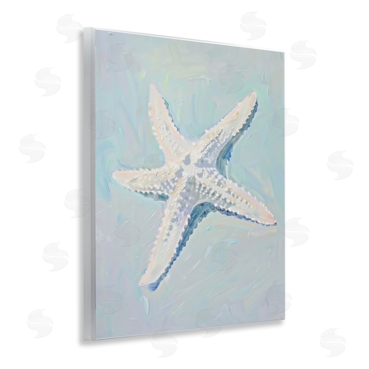 Coastal Starfish on Blue Wood Plaque Wall Art, Home Decor by Arlington Prints
