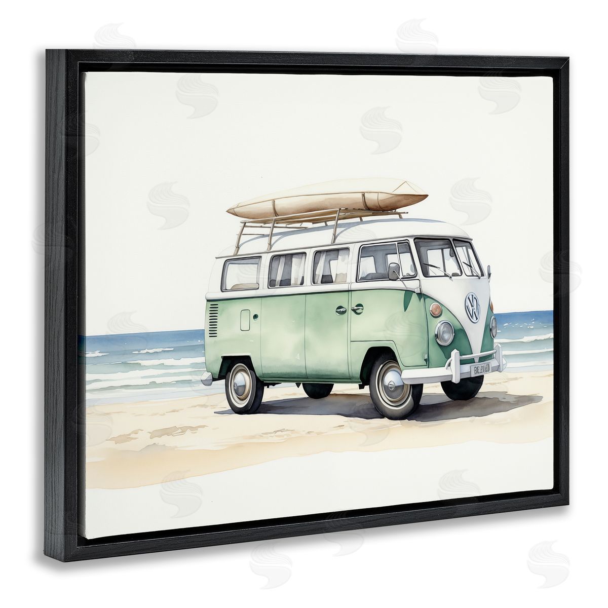 Tropical Summertime Ride Black Floating Frame Canvas Wall Art, Home Decor by Arlington Prints