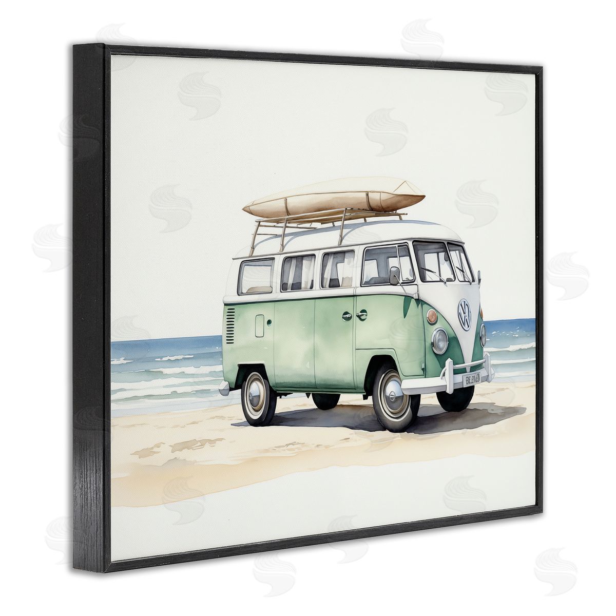 Tropical Summertime Ride Black Frame Print Wall Art, Home Decor by Arlington Prints