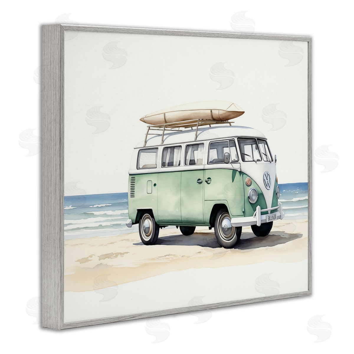 Tropical Summertime Ride Grey Frame Print Wall Art, Home Decor by Arlington Prints