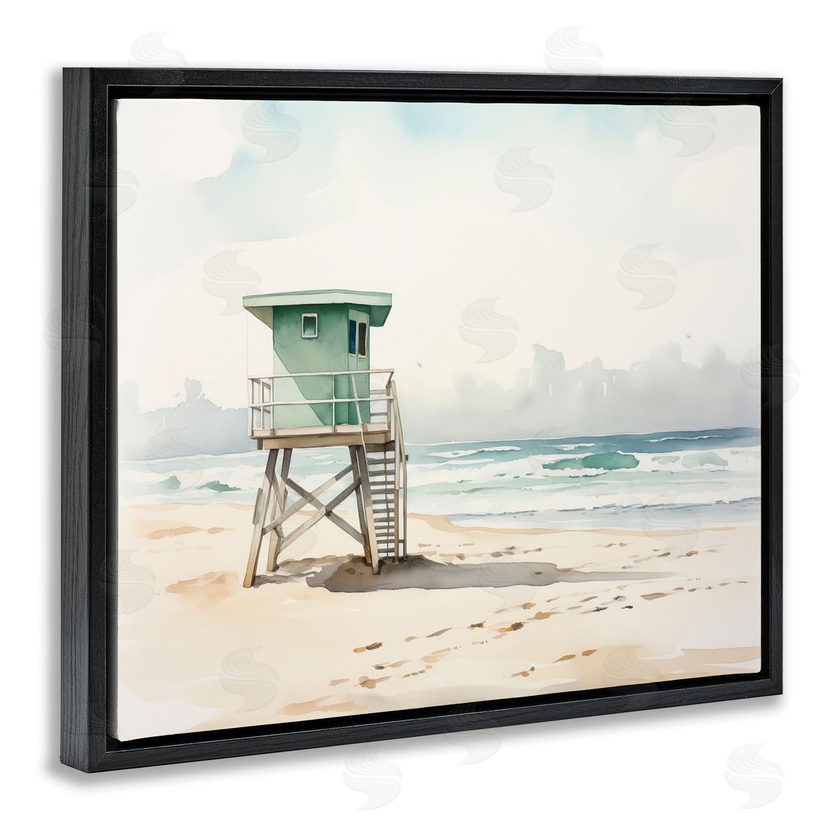 Summer Lifeguard Stand Black Floating Frame Canvas Wall Art, Home Decor by Arlington Prints