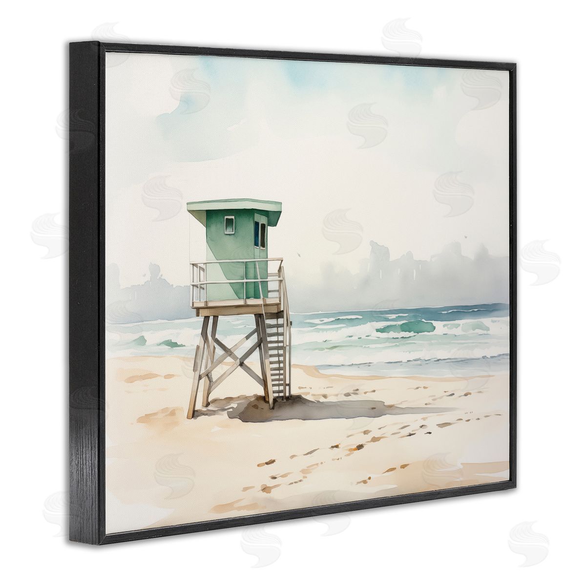Summer Lifeguard Stand Black Frame Print Wall Art, Home Decor by Arlington Prints