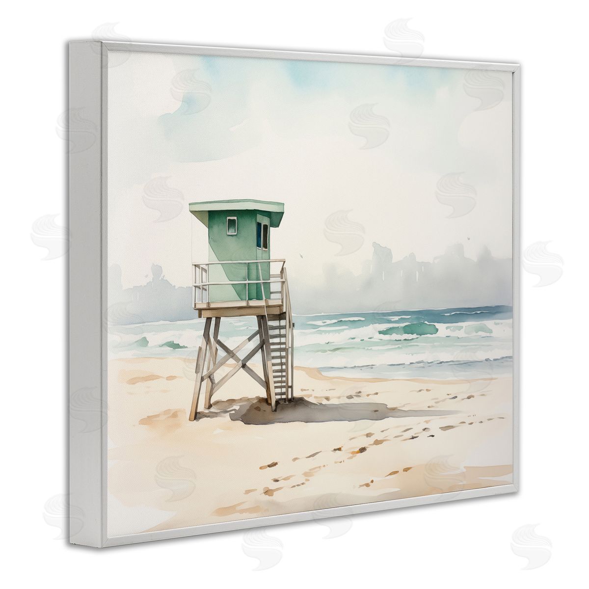 Summer Lifeguard Stand White Frame Print Wall Art, Home Decor by Arlington Prints