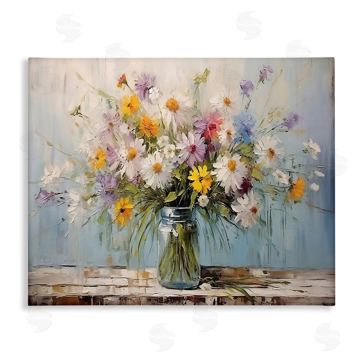 Wildflower Bouquet in Jar Canvas Wall Art, Home Decor by Franklyn Gregory