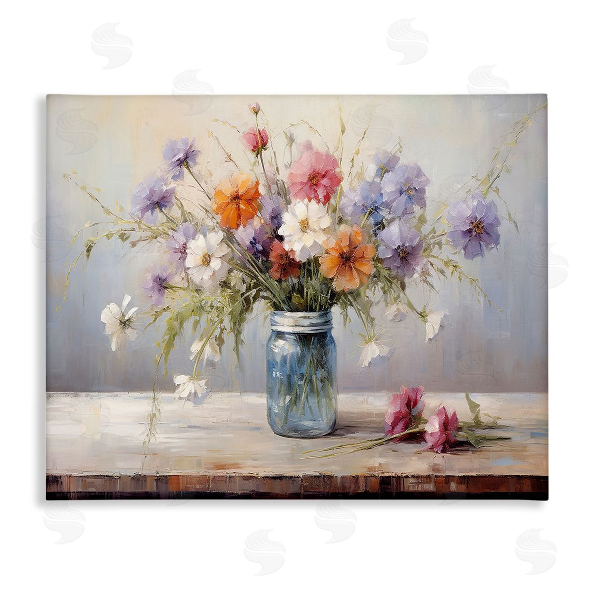 Wildflowers in Country Jar Canvas Wall Art, Home Decor by Franklyn Gregory