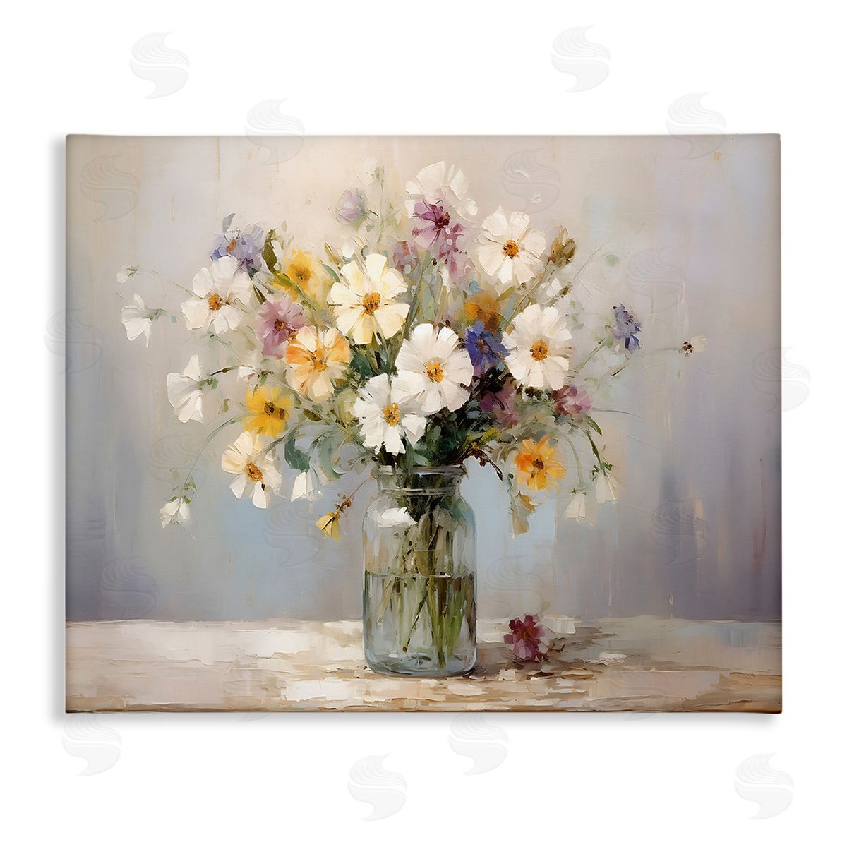 Wildflowers in Glass Jar Canvas Wall Art, Home Decor by Franklyn Gregory