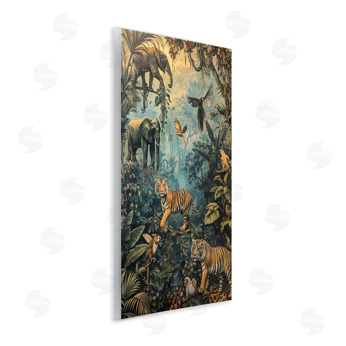 Vintage Rainforest Jungle Wood Plaque Wall Art, Home Decor by Franklyn Gregory
