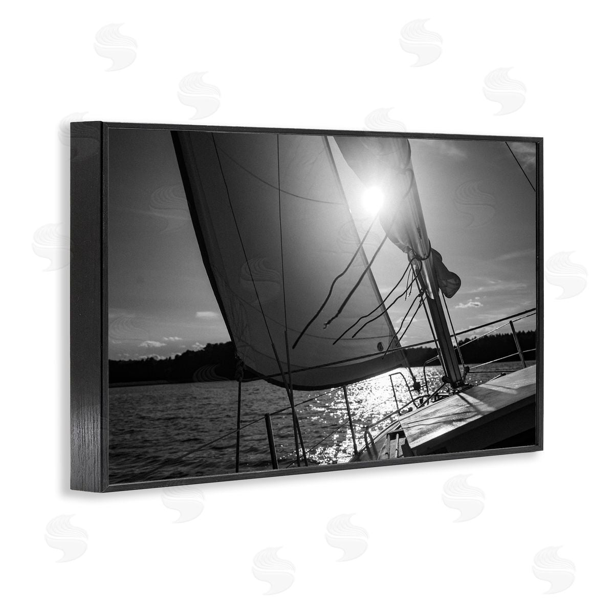 Sail Against The Sky Black Frame Print Wall Art, Home Decor by LSR Design Studio