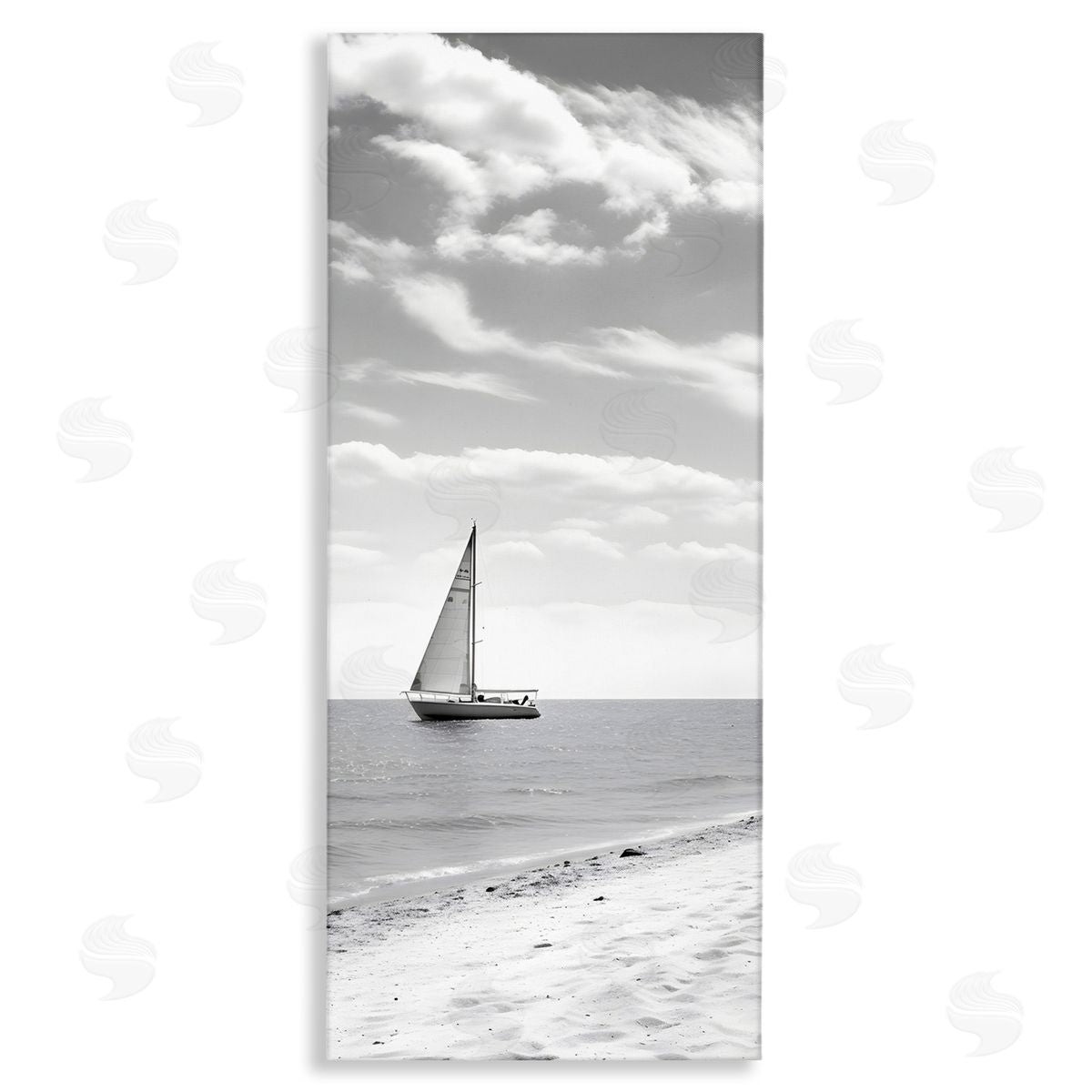 Lonely Sailboat View Canvas Wall Art, Home Decor by LSR Design Studio