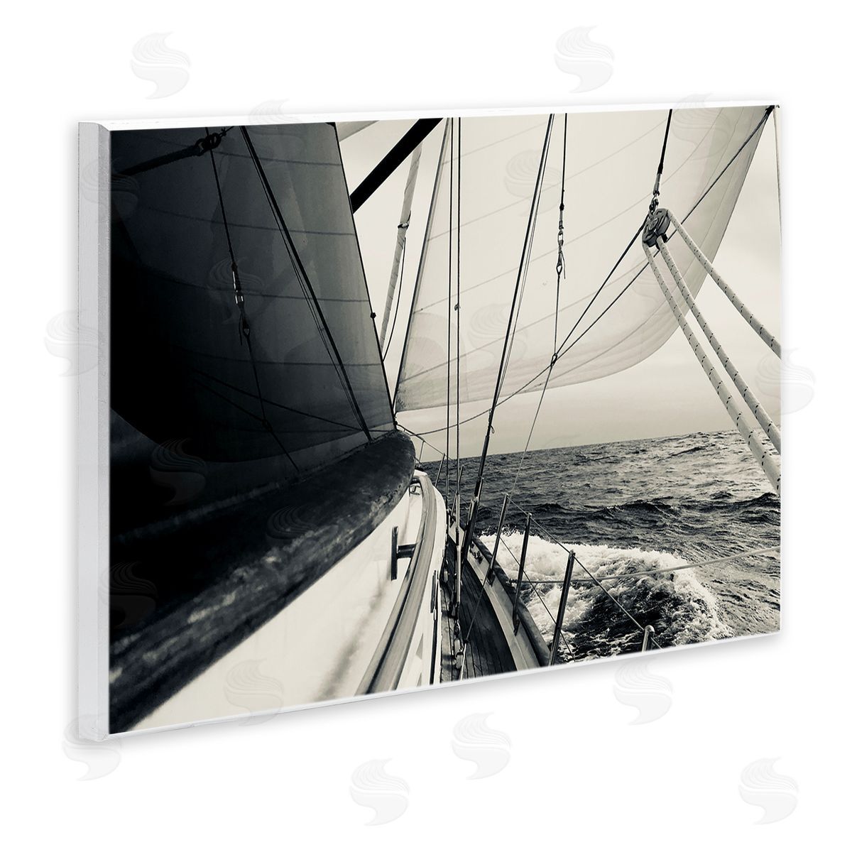 Sailing The Sea View Wood Plaque Wall Art, Home Decor by LSR Design Studio