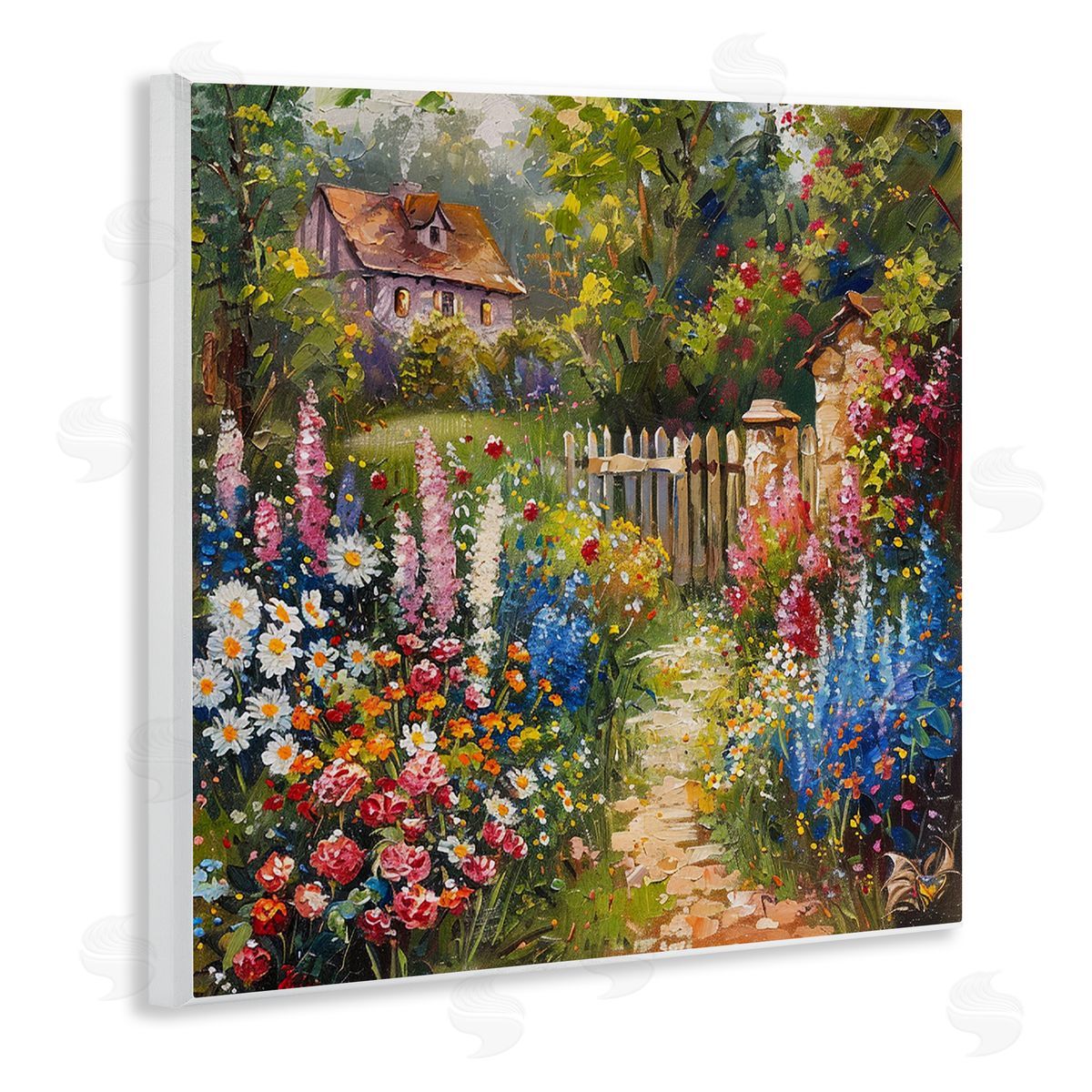 Blooming Spring Cottage Wood Plaque Wall Art, Home Decor by LSR Design Studio