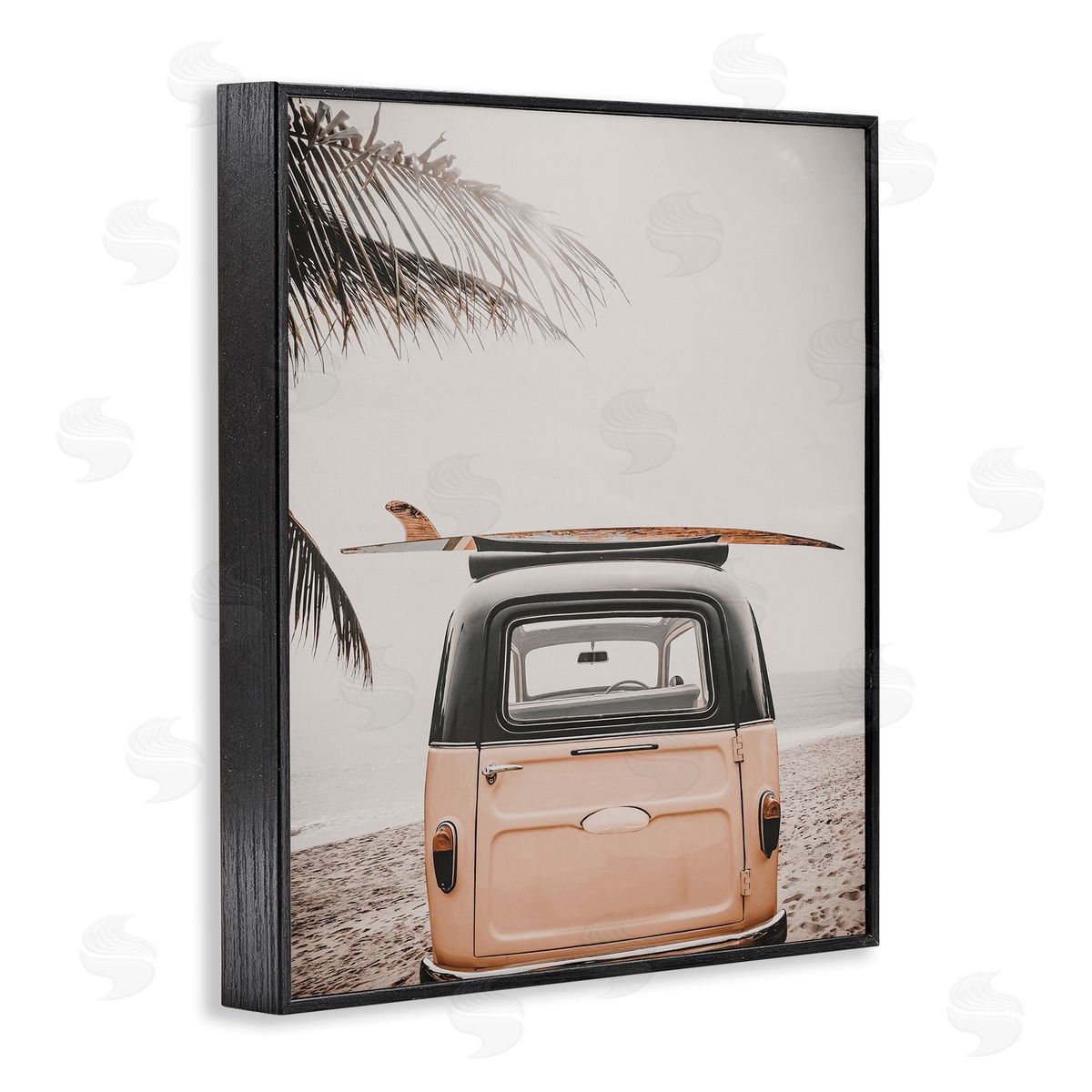 Endless Summer Beach Van Black Frame Print Wall Art, Home Decor by LSR Design Studio