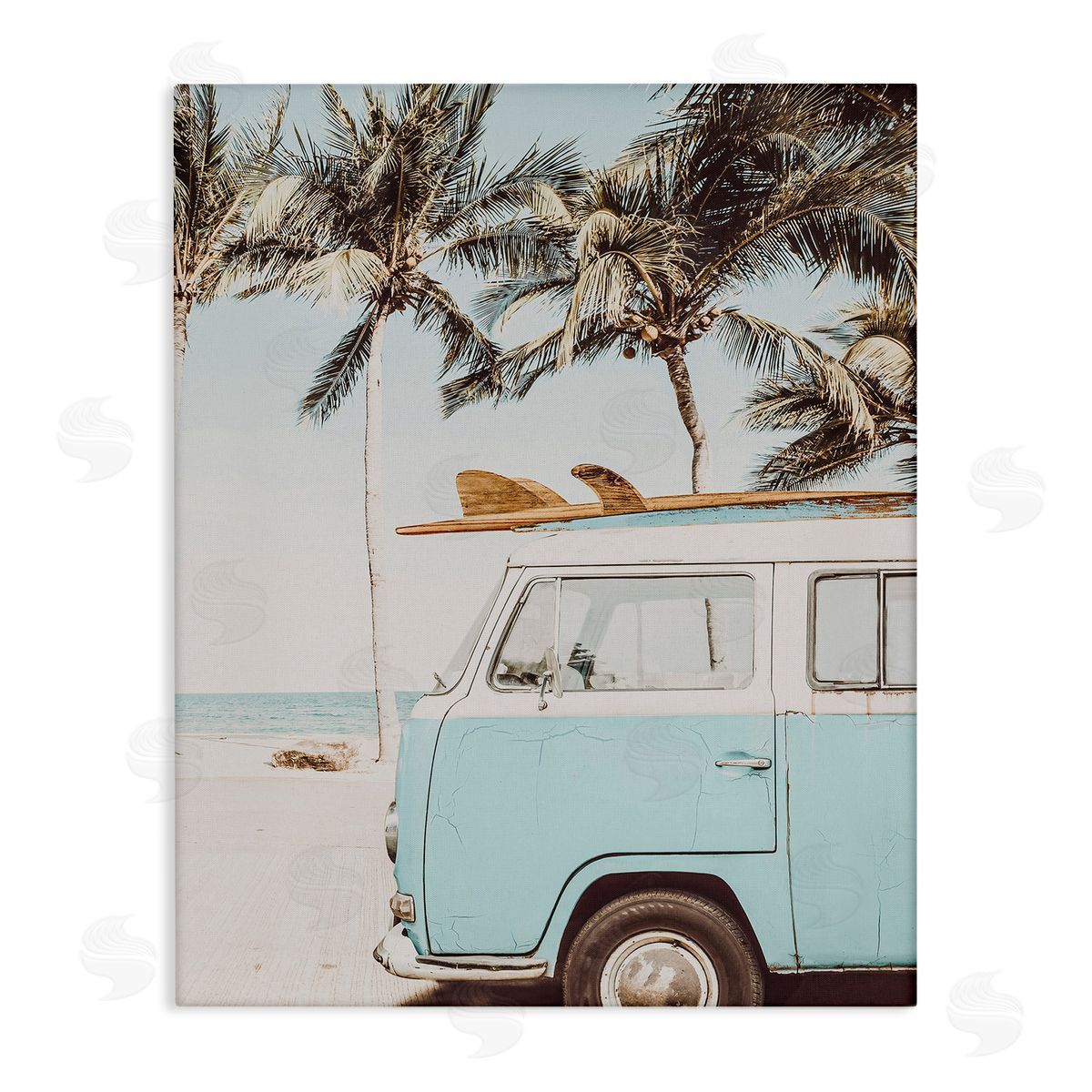 Retro Surfboard & Van Canvas Wall Art, Home Decor by LSR Design Studio