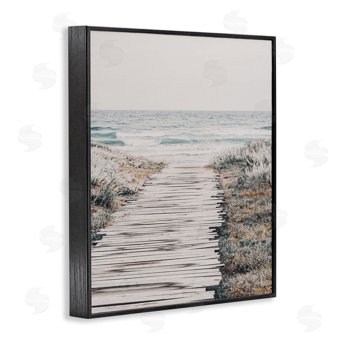 Rugged Beach Path Black Frame Print Wall Art, Home Decor by LSR Design Studio