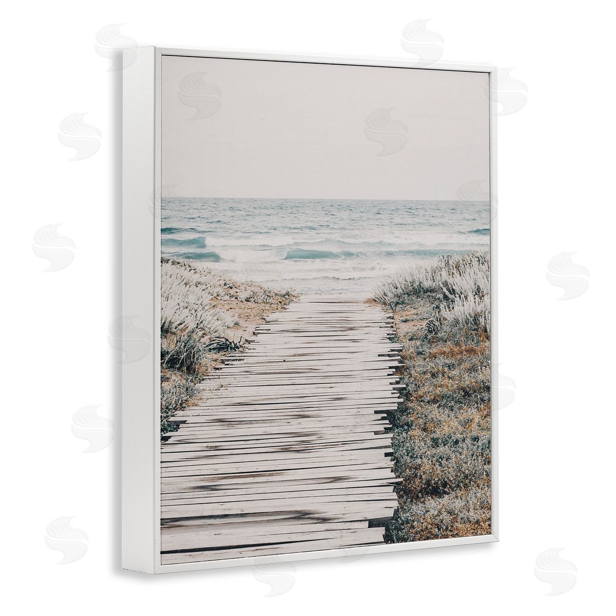 Rugged Beach Path White Frame Print Wall Art, Home Decor by LSR Design Studio