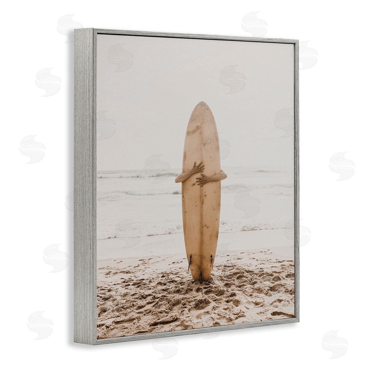Surf Ready Board Grey Frame Print Wall Art, Home Decor by LSR Design Studio