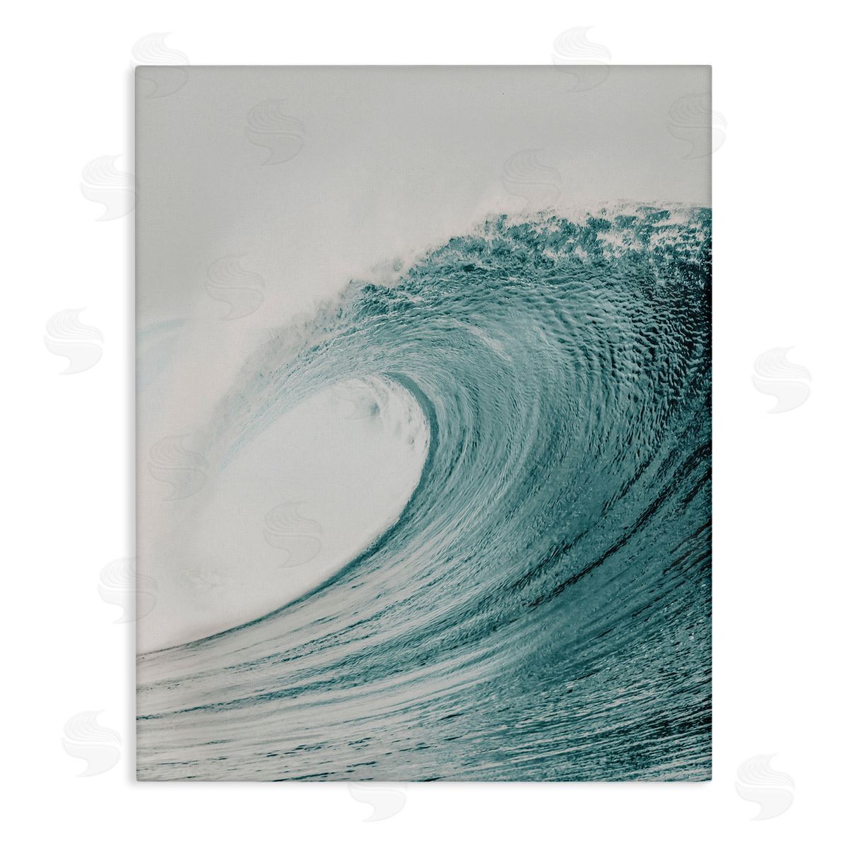 Big Curled Sea Wave Canvas Wall Art, Home Decor by LSR Design Studio