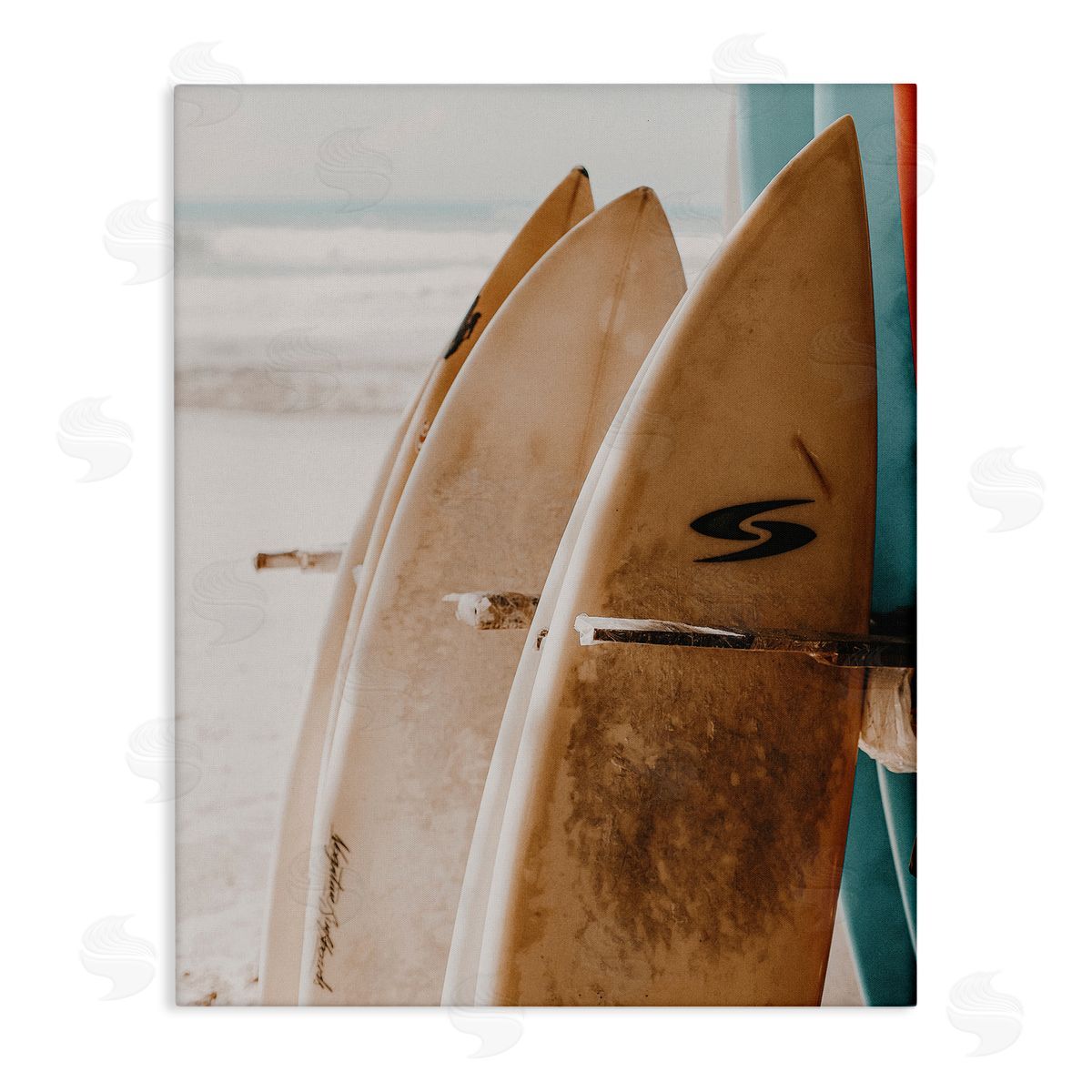 Lined Up Surfboards Canvas Wall Art, Home Decor by LSR Design Studio