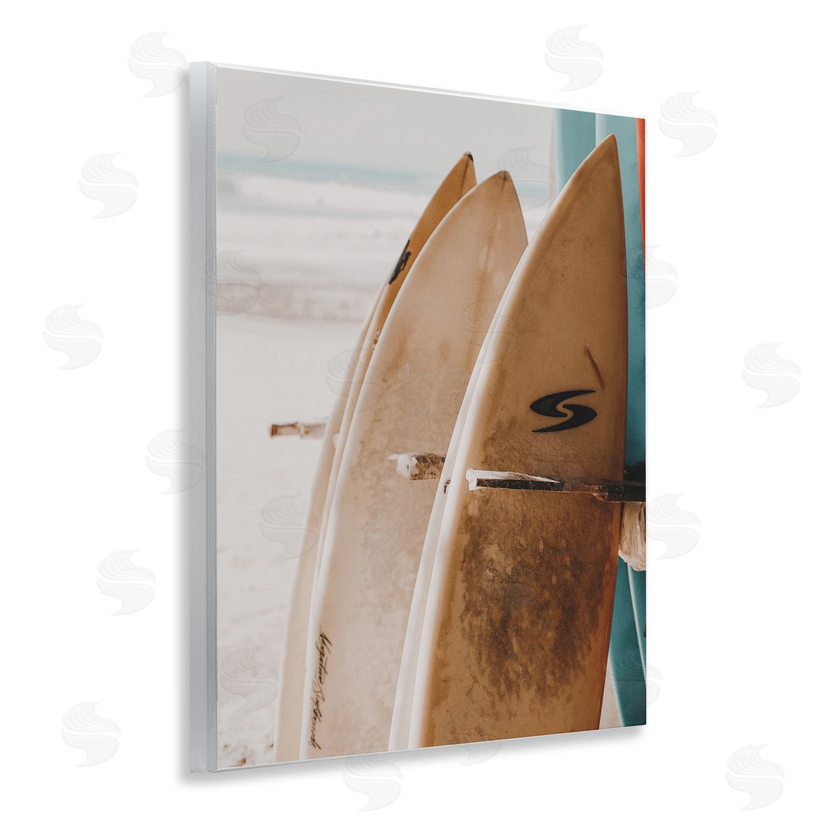 Lined Up Surfboards Wood Plaque Wall Art, Home Decor by LSR Design Studio