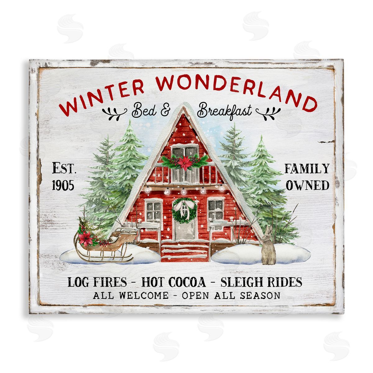 Wonderland Christmas Cabin Canvas Wall Art, Home Decor by Creatif Belle