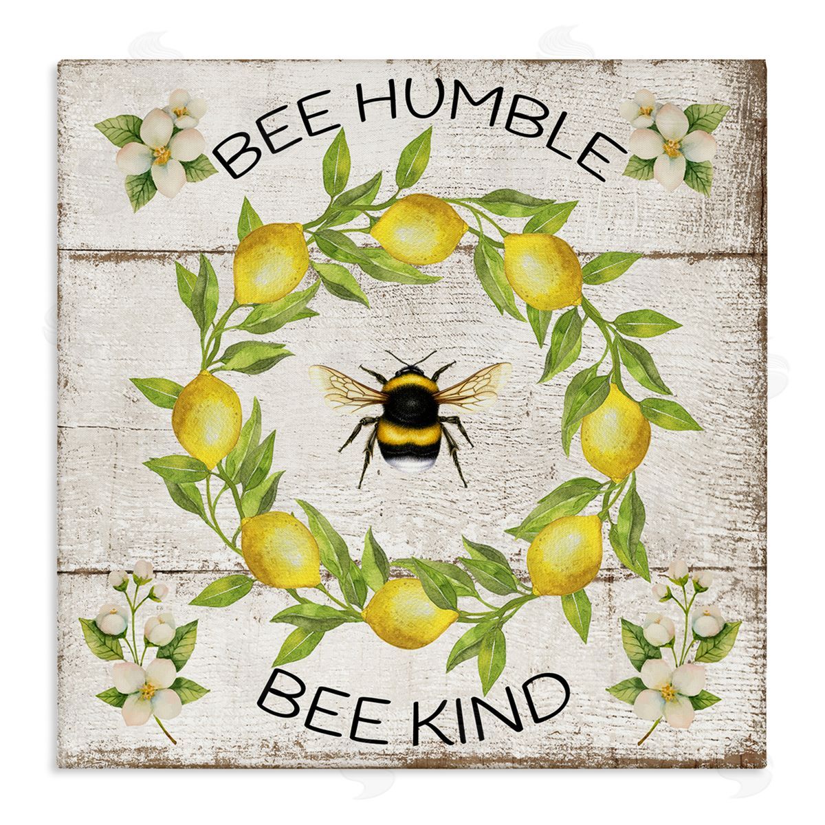 Bee Humble & Kind Rustic Canvas Wall Art, Home Decor by Creatif Belle