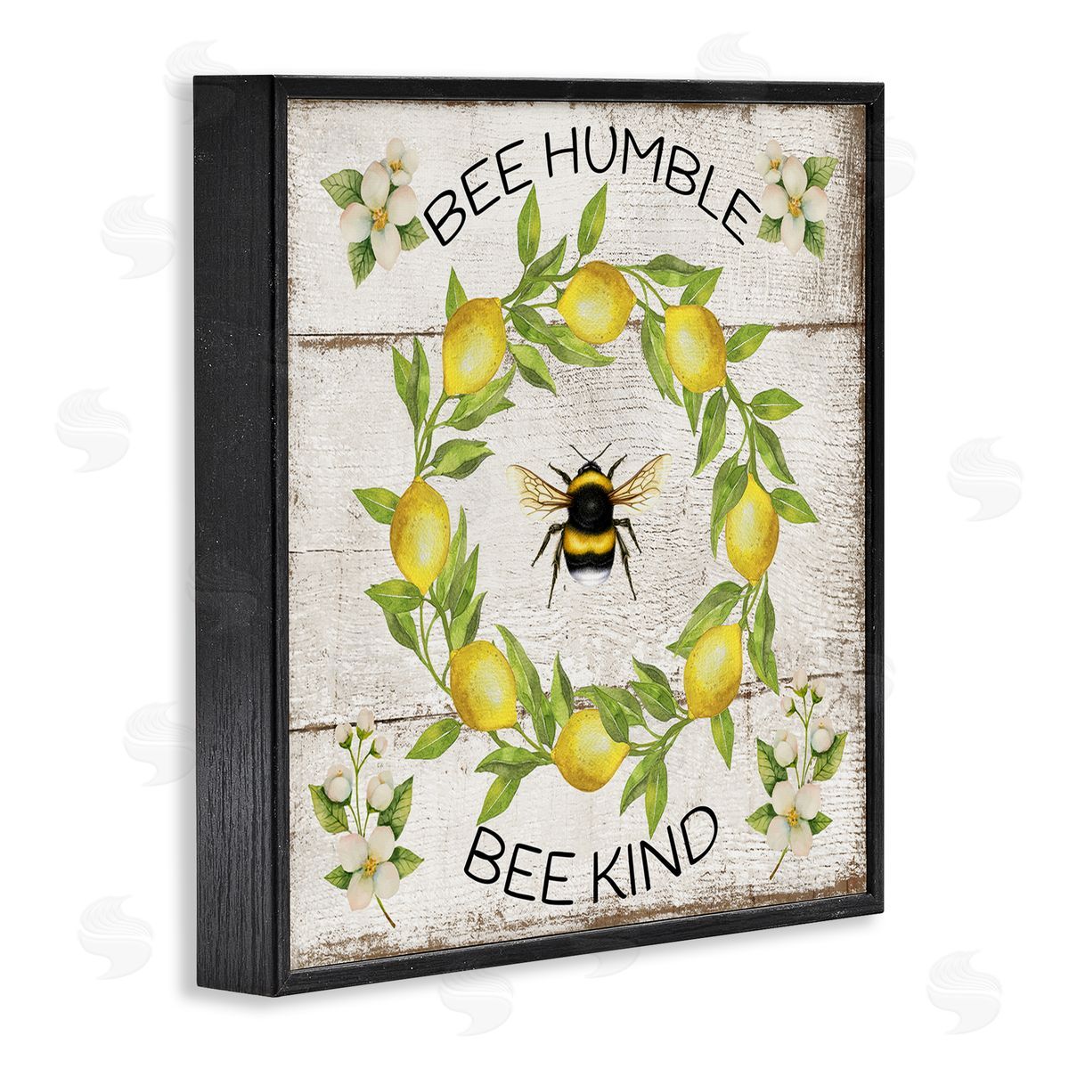 Bee Humble & Kind Rustic Black Frame Print Wall Art, Home Decor by Creatif Belle