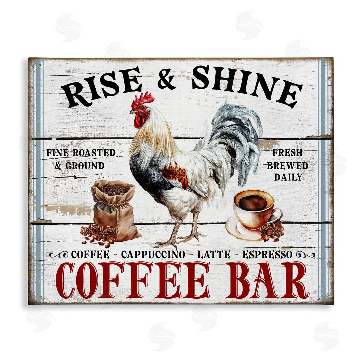 Rise & Shine Coffee Bar Canvas Wall Art, Home Decor by Creatif Belle
