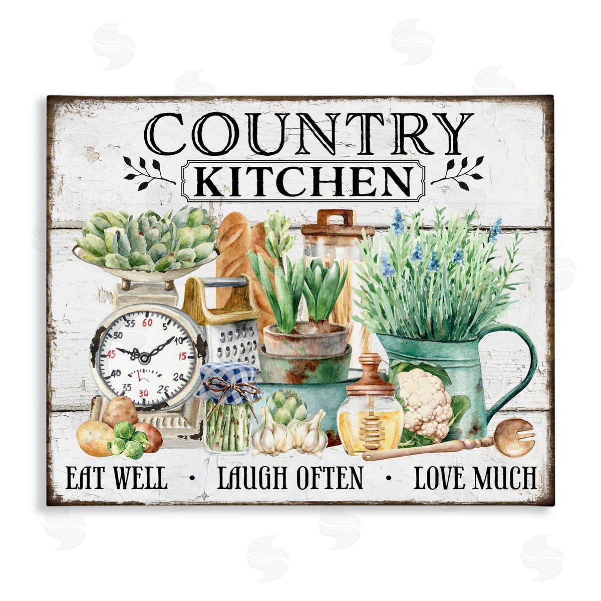 Country Kitchen Still Life Canvas Wall Art, Home Decor by Creatif Belle
