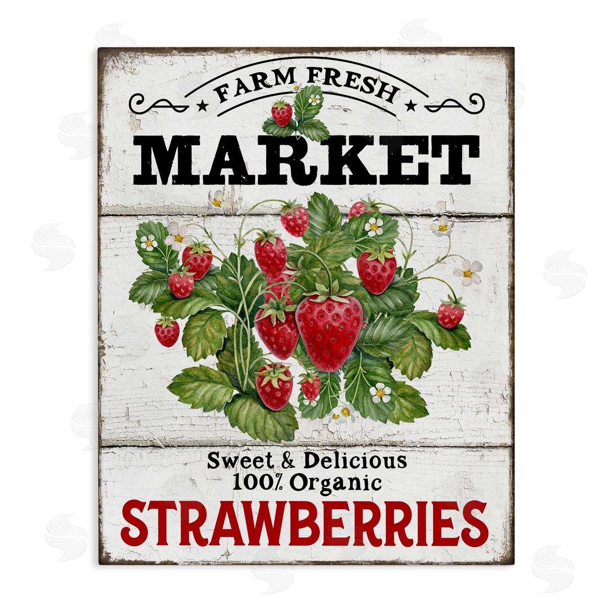 Farm Fresh Strawberries Canvas Wall Art, Home Decor by Creatif Belle