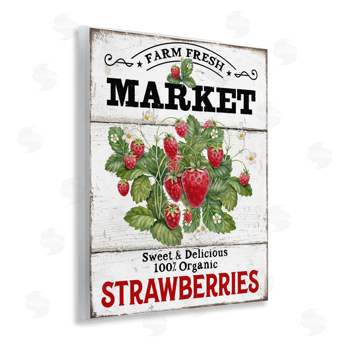 Farm Fresh Strawberries Wood Plaque Wall Art, Home Decor by Creatif Belle