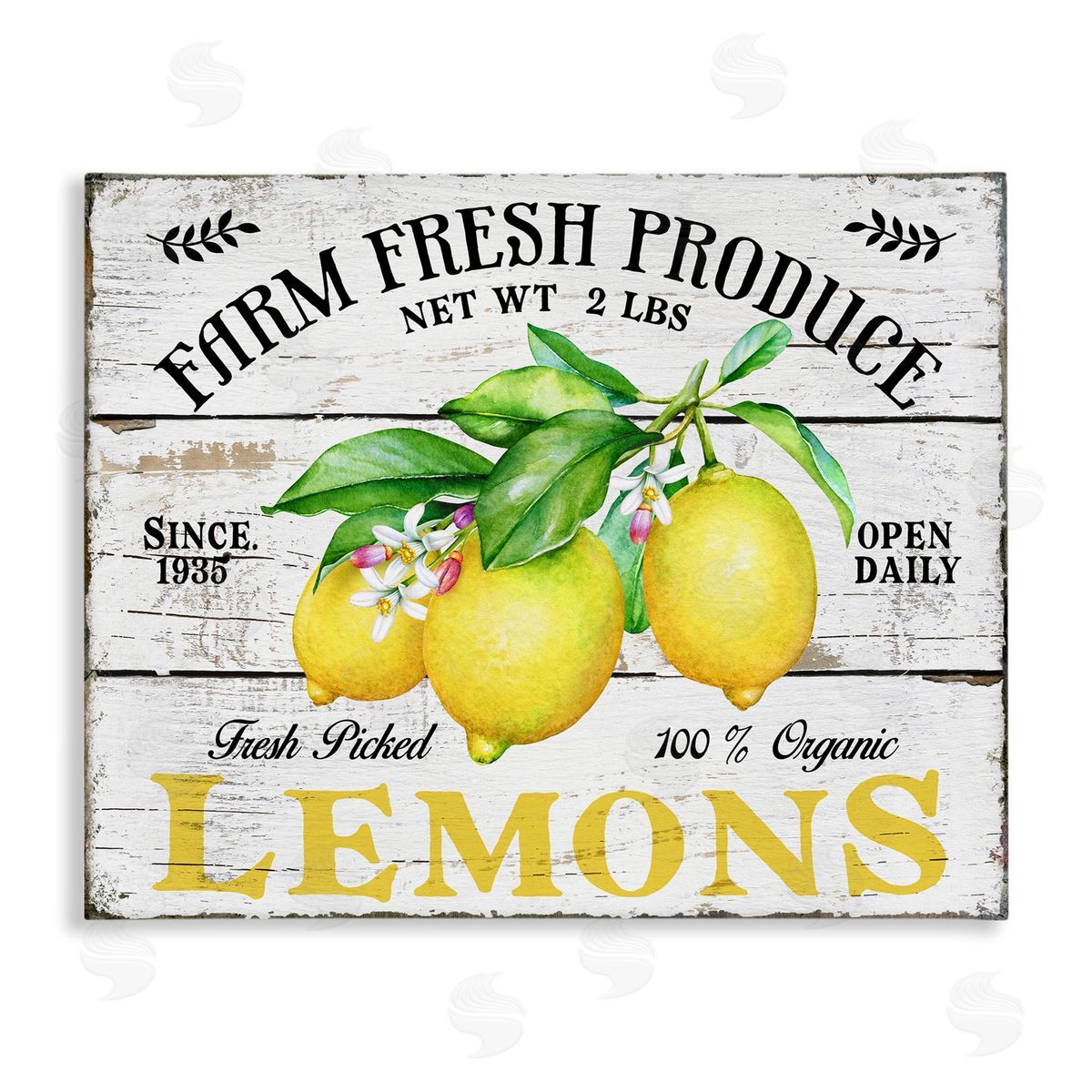Farm Fresh Produce Lemons Canvas Wall Art, Home Decor by Creatif Belle
