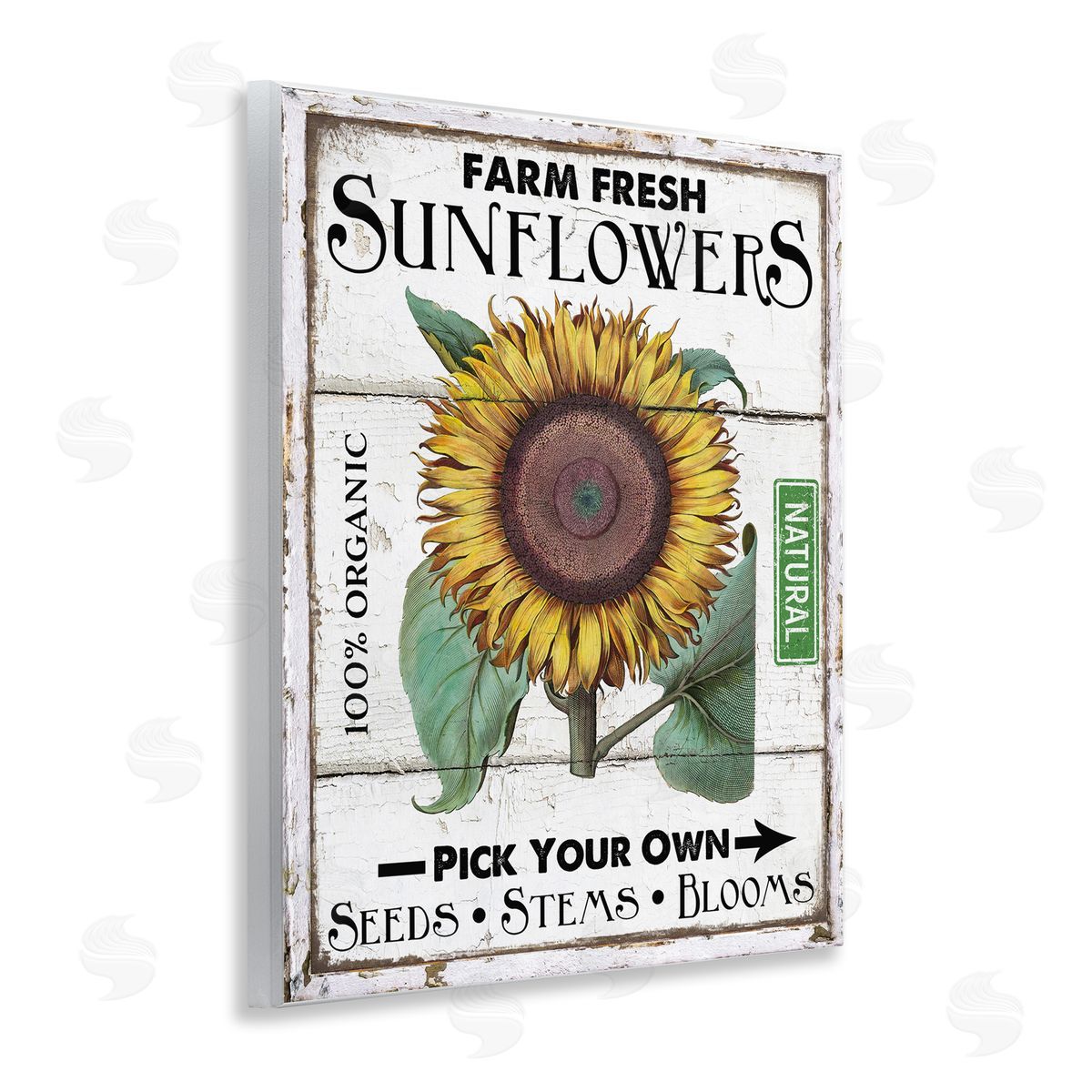 Rustic Farm Fresh Sunflowers Wood Plaque Wall Art, Home Decor by Creatif Belle
