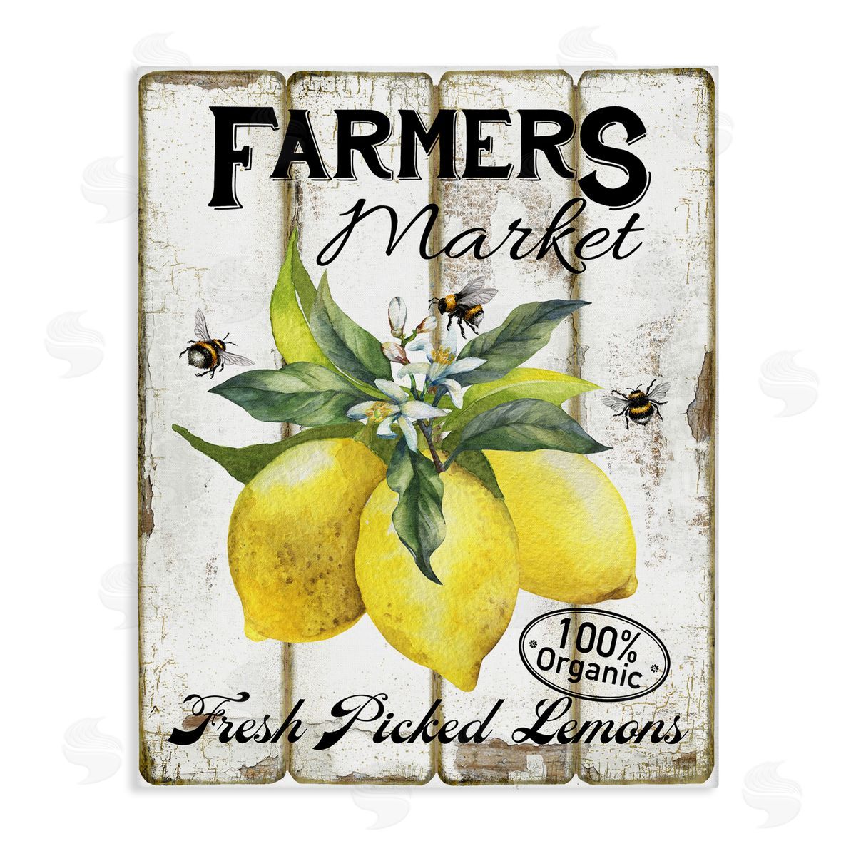 Rustic Farm Market Lemons Canvas Wall Art, Home Decor by Creatif Belle