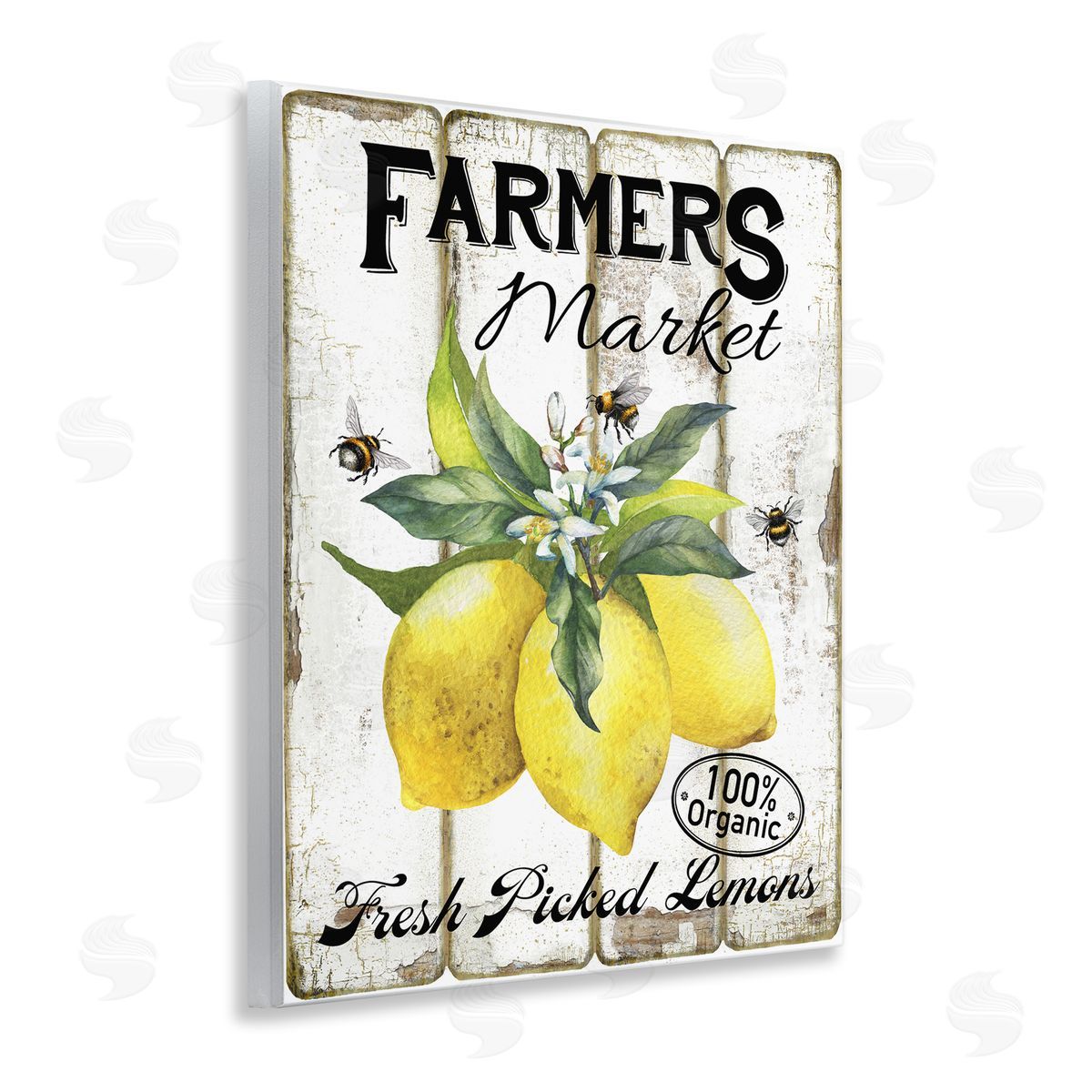 Rustic Farm Market Lemons Wood Plaque Wall Art, Home Decor by Creatif Belle