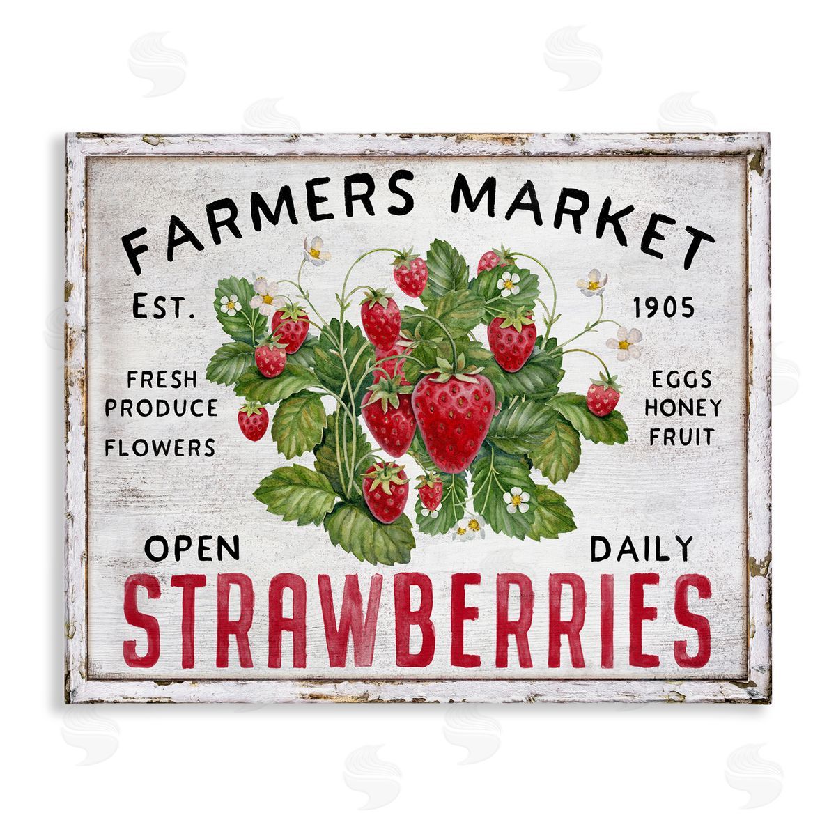 Farmers Market Strawberries Canvas Wall Art, Home Decor by Creatif Belle