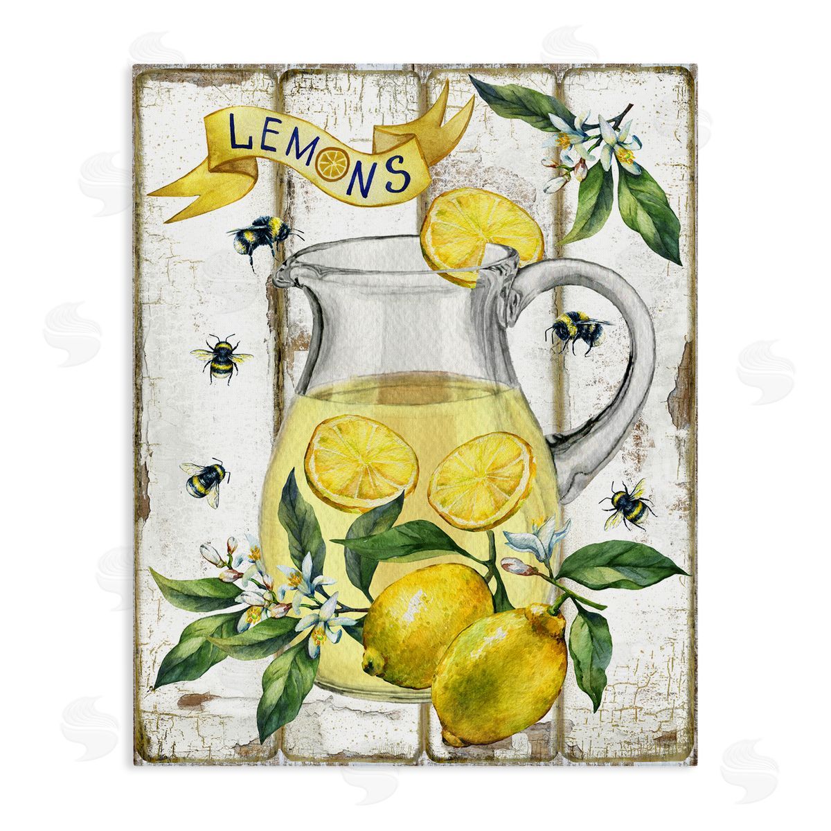 Farmhouse Fresh Lemon Canvas Wall Art, Home Decor by Creatif Belle