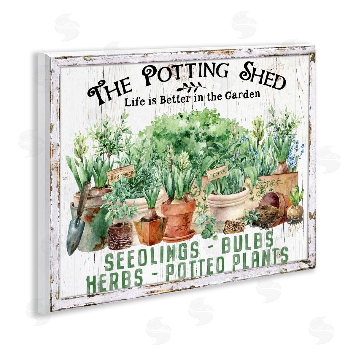 Farmhouse Potting Shed Wood Plaque Wall Art, Home Decor by Creatif Belle