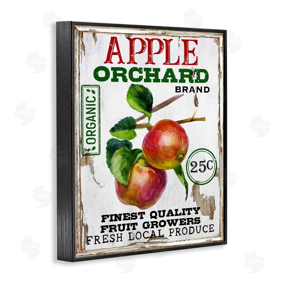 Farmhouse Style Apples Black Frame Print Wall Art, Home Decor by Creatif Belle
