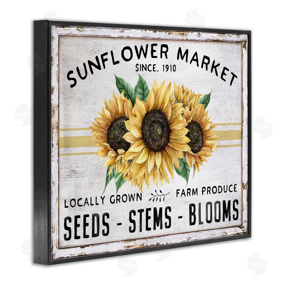 Farmhouse Sunflower Market Black Frame Print Wall Art, Home Decor by Creatif Belle