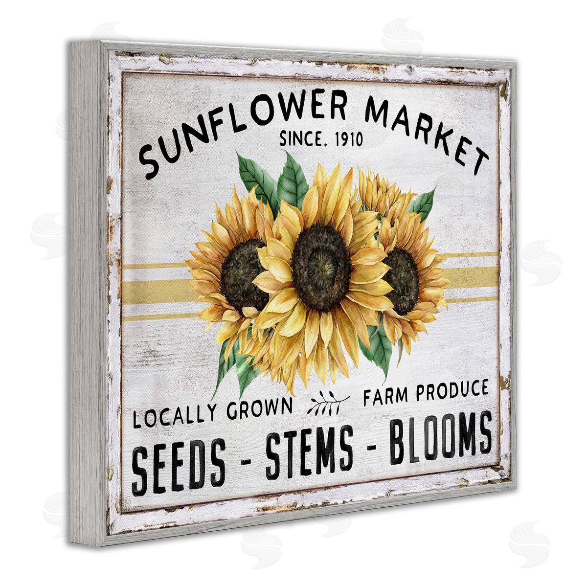 Farmhouse Sunflower Market Grey Frame Print Wall Art, Home Decor by Creatif Belle