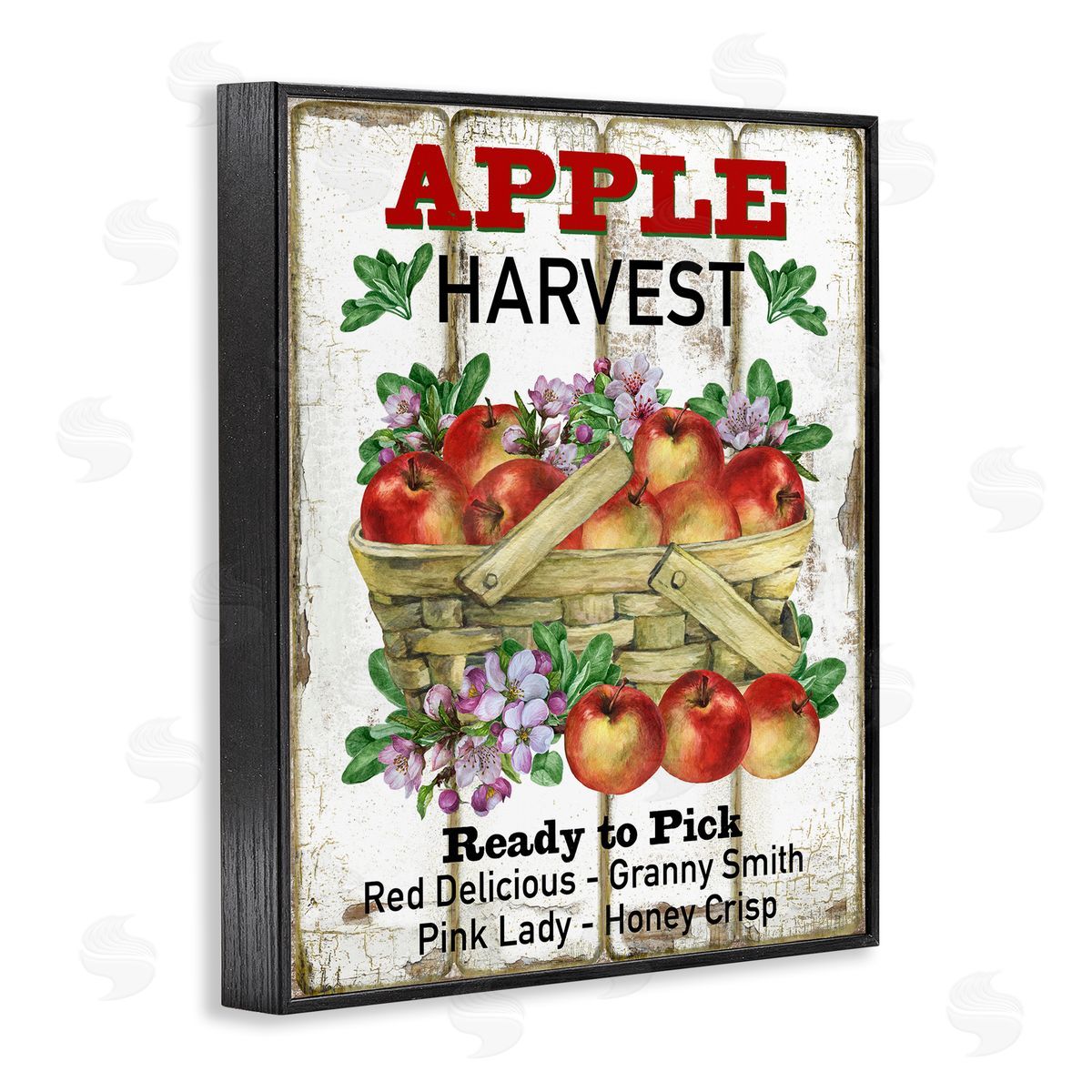 Fresh Apple Harvest Black Frame Print Wall Art, Home Decor by Creatif Belle