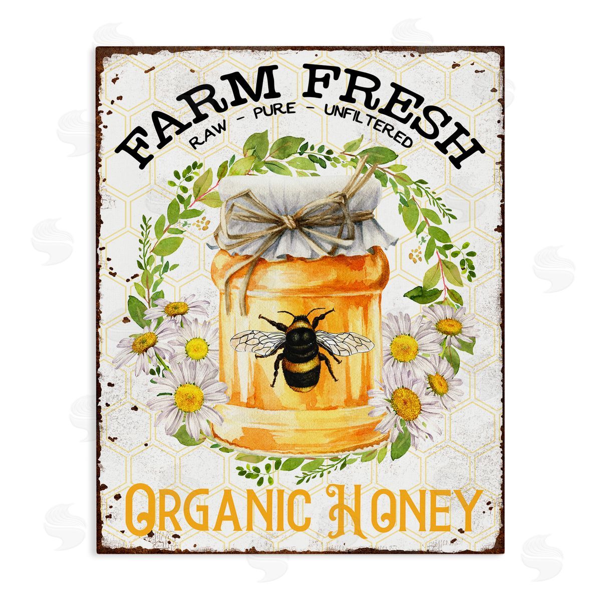 Farm Fresh Organic Honey Canvas Wall Art, Home Decor by Creatif Belle