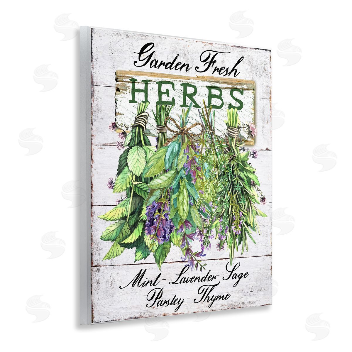 Garden Fresh Herbs Wood Plaque Wall Art, Home Decor by Creatif Belle