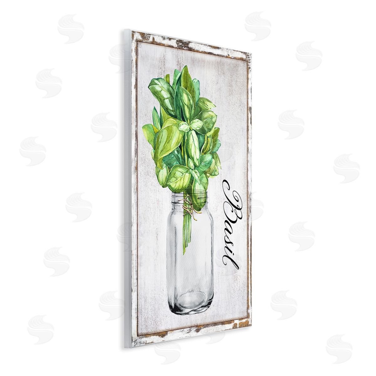 Rustic Garden Basil Wood Plaque Wall Art, Home Decor by Creatif Belle