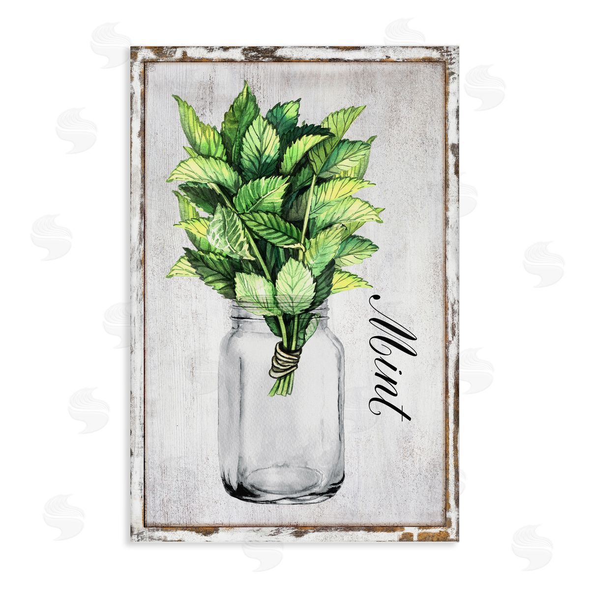 Rustic Garden Mint Canvas Wall Art, Home Decor by Creatif Belle