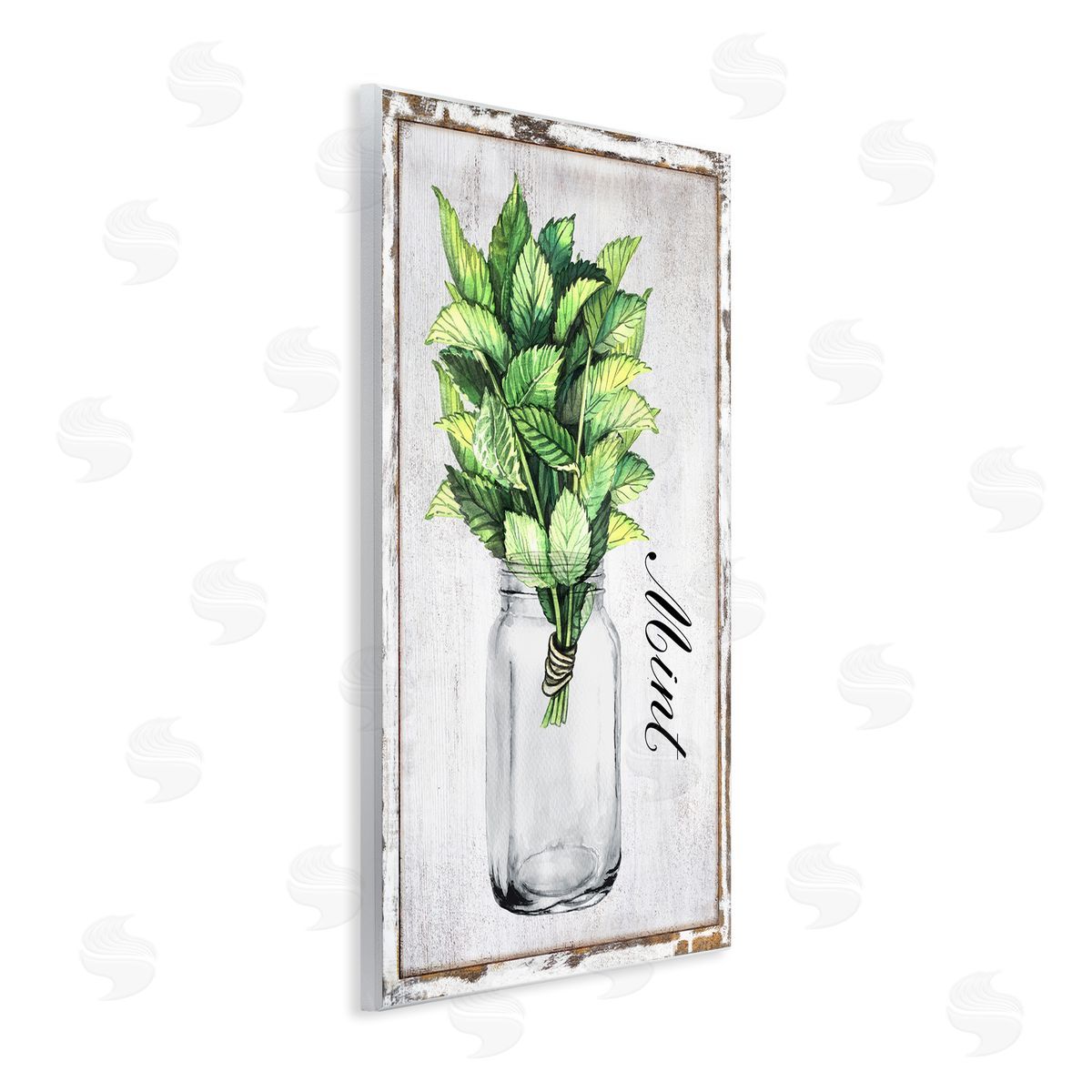 Rustic Garden Mint Wood Plaque Wall Art, Home Decor by Creatif Belle