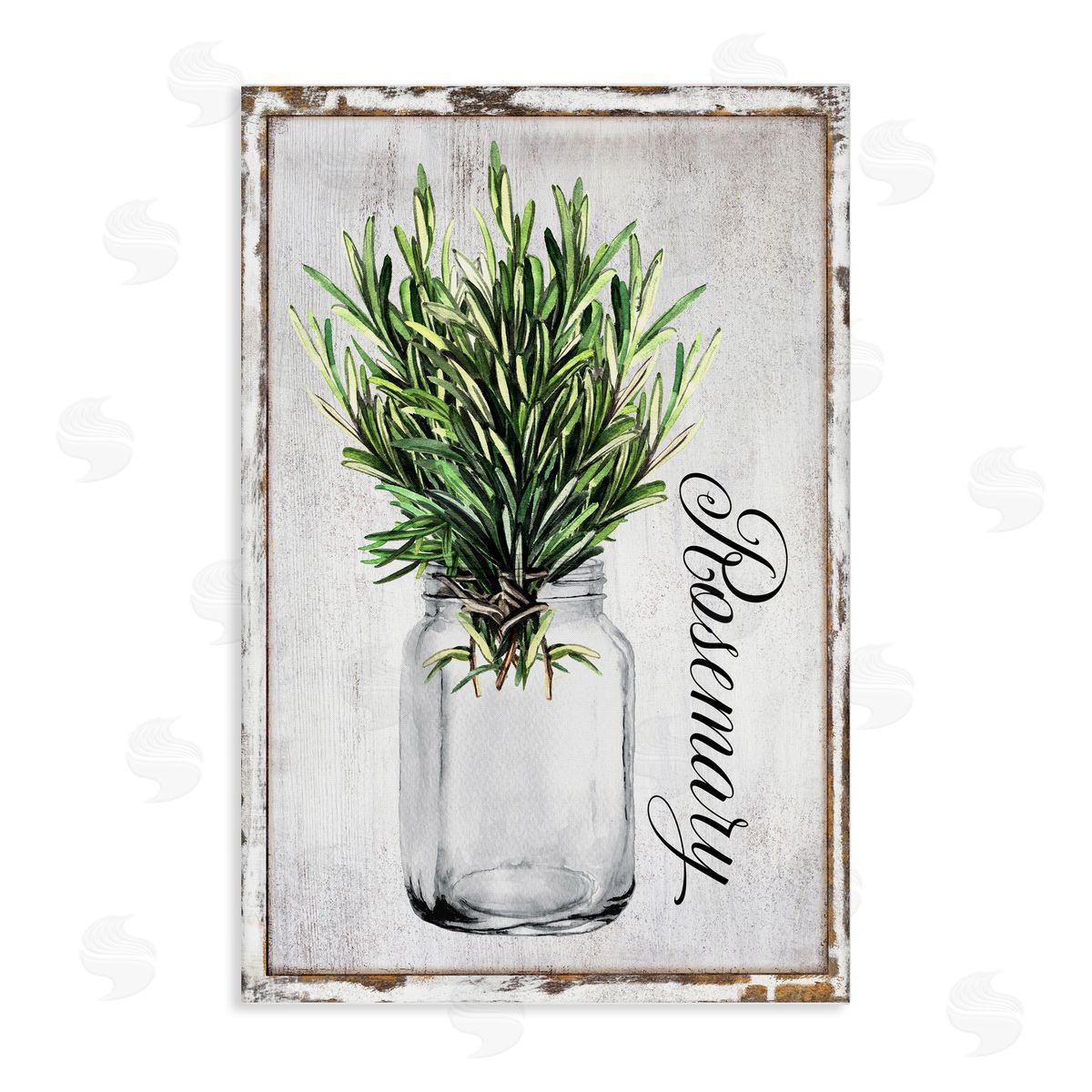 Rustic Garden Rosemary Canvas Wall Art, Home Decor by Creatif Belle
