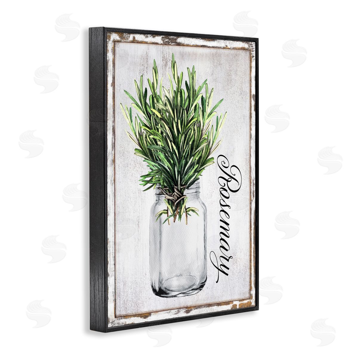 Rustic Garden Rosemary Black Frame Print Wall Art, Home Decor by Creatif Belle
