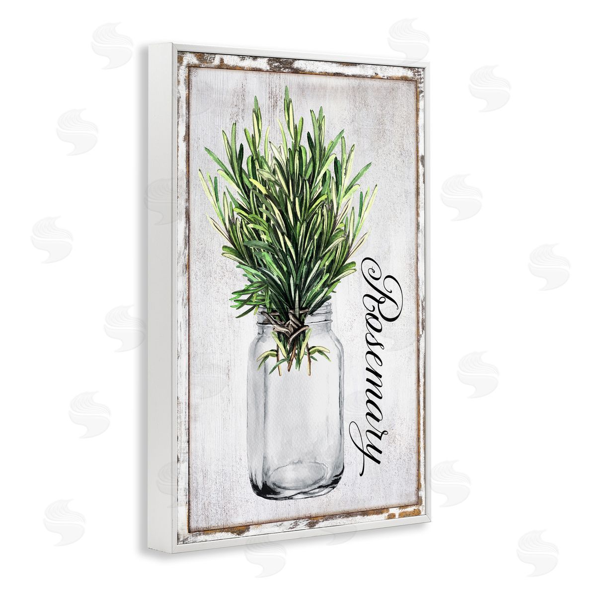 Rustic Garden Rosemary White Frame Print Wall Art, Home Decor by Creatif Belle