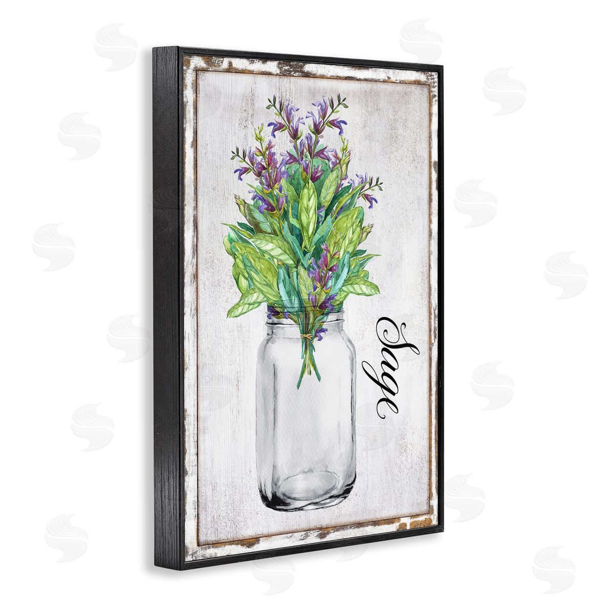 Rustic Garden Sage Black Frame Print Wall Art, Home Decor by Creatif Belle